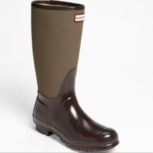 Hunter Arlen Rain Boots Green Brown Size 8